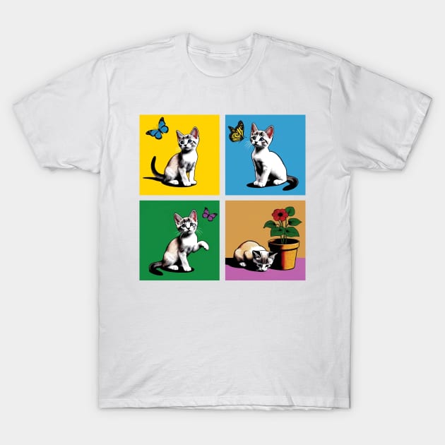 Japanese Bobtail Pop Art - Cute Kitties T-Shirt by PawPopArt